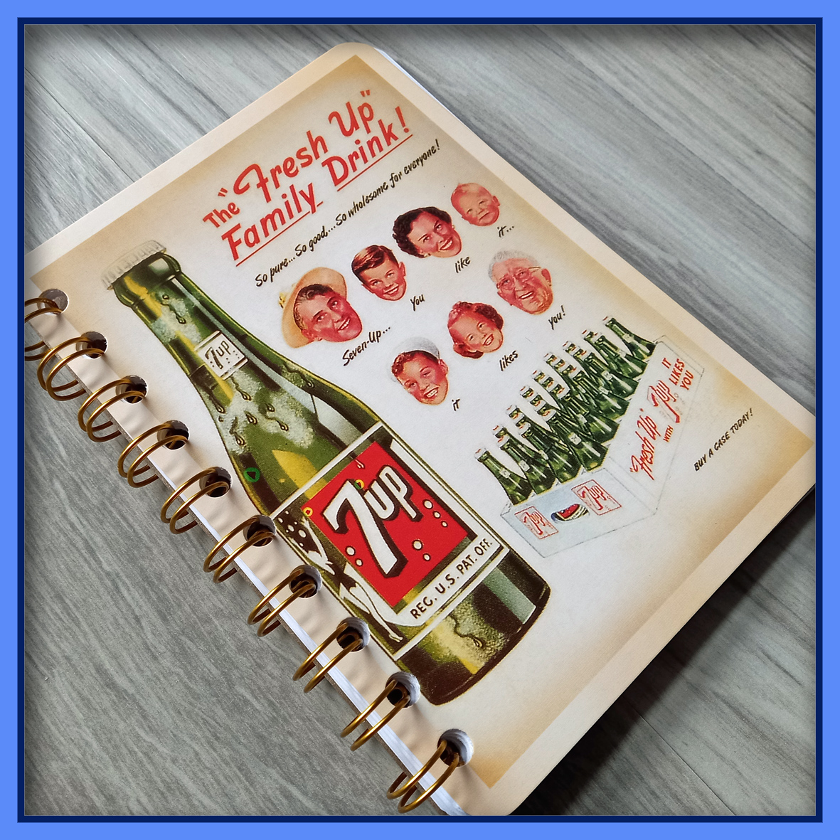 7up old advert poster Notebook